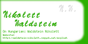 nikolett waldstein business card